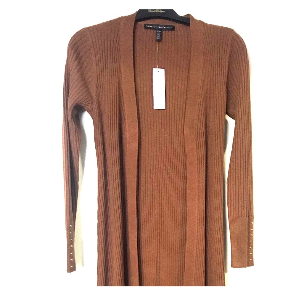 Women’s Brown Ribbed Duster by WHBM Size XSP